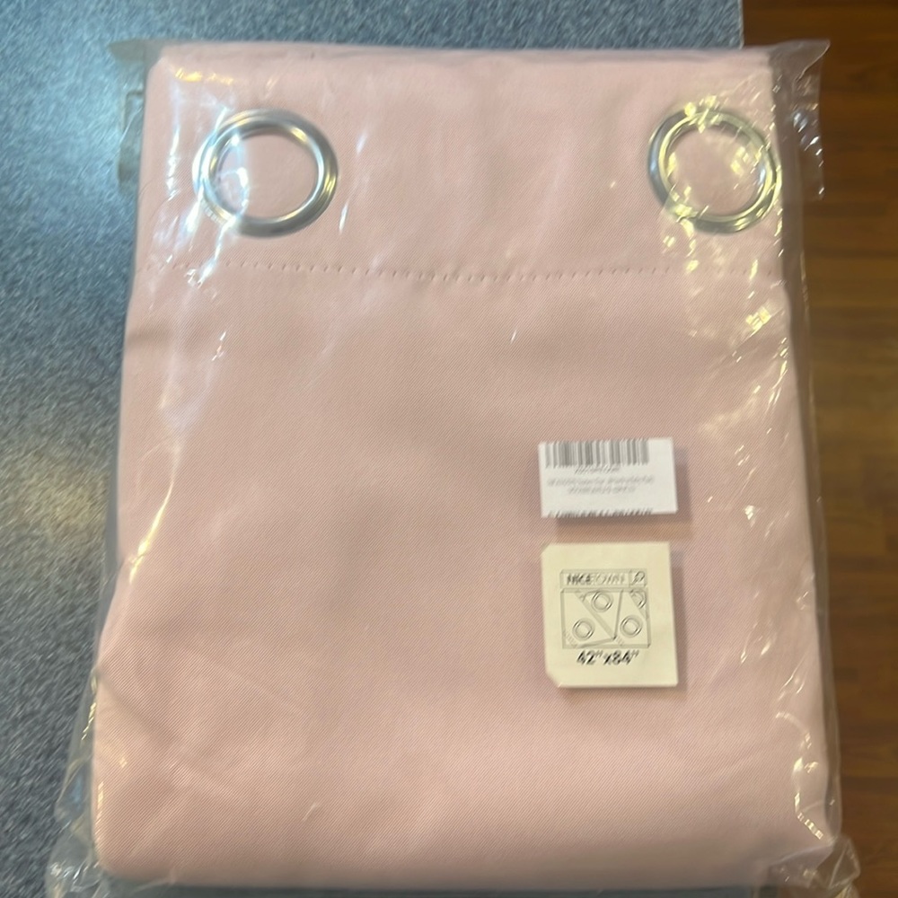 Set of baby pink nicetown curtains. 42x84”